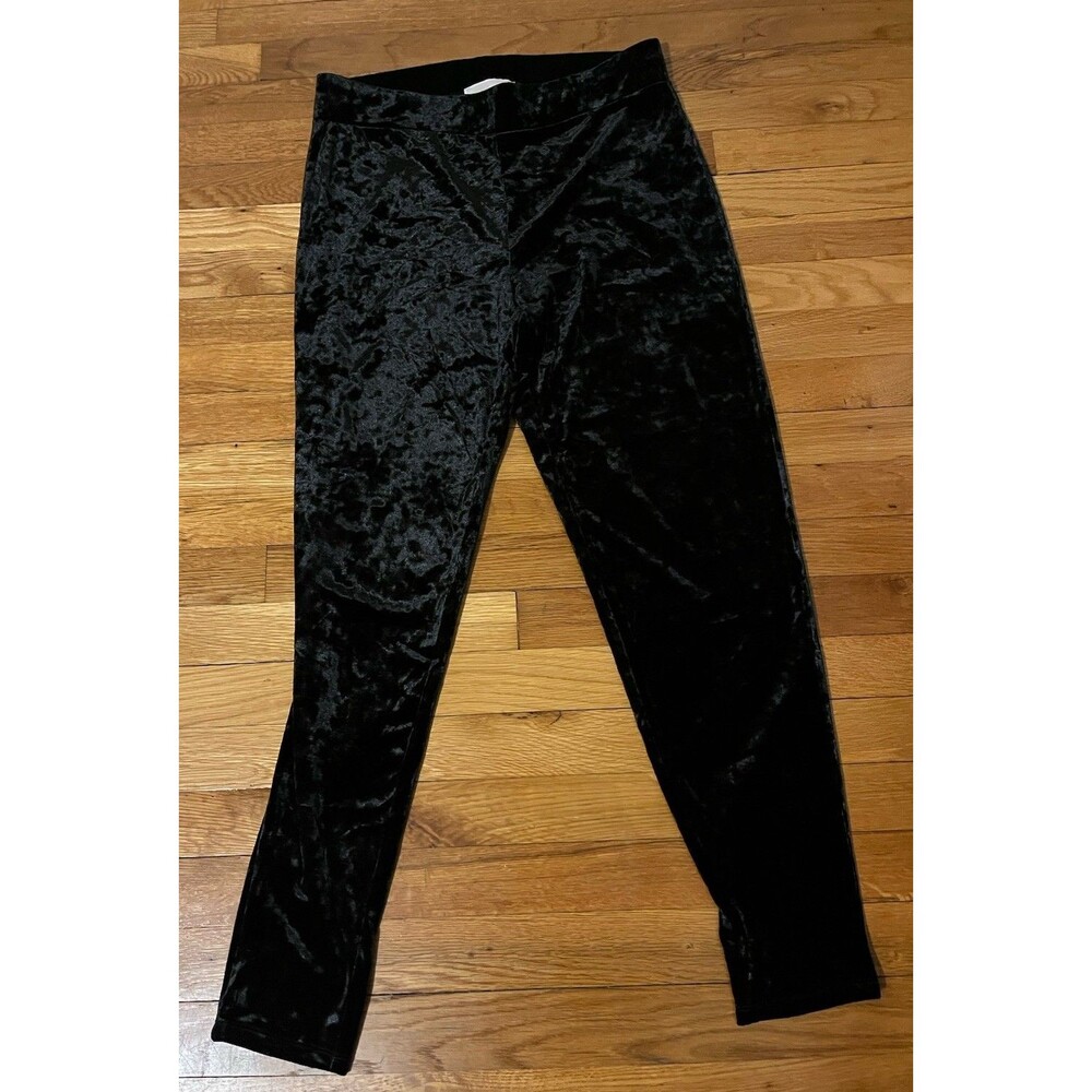 MICHAEL Michael Kors Women’s Black Velvet Leggings Pants Logo Accent Size 0X